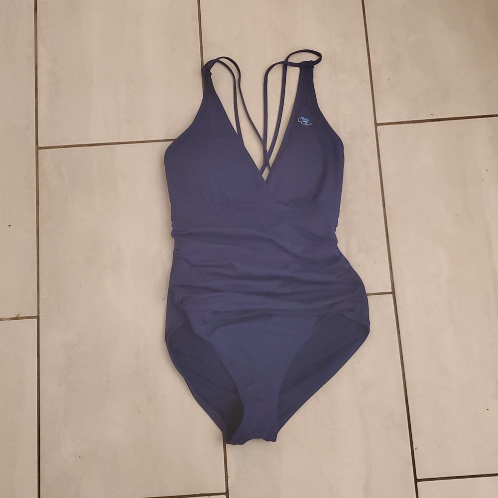 Disney Blue Swimsuit - Minnie Mouse Cross Back Swimsuit Size L - Picture 2 of 7